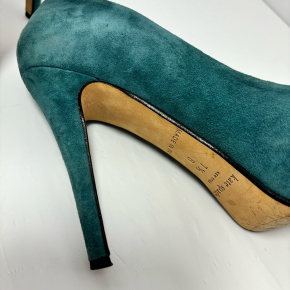 Kate Spade High Heels, Pumps, Shoes Turquoise Suede US Size 7.5 - Picture 6 of 13